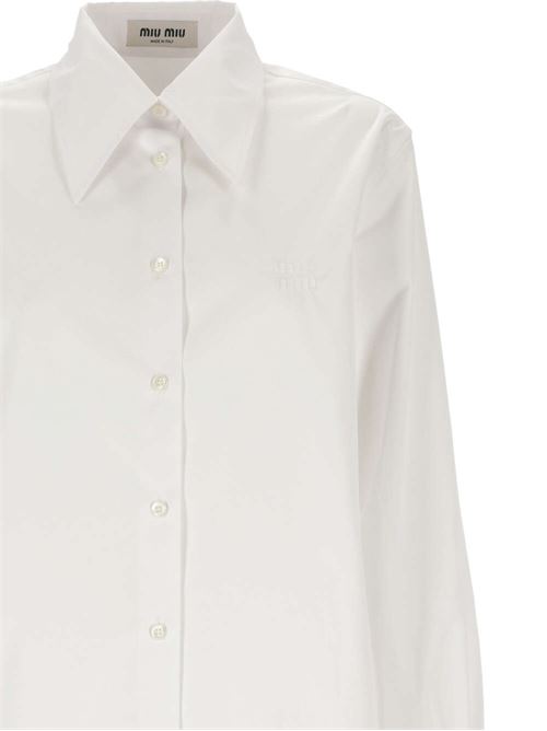 White cotton poplin texture shirt MIU MIU | MK1818S-OOO10RGF0009